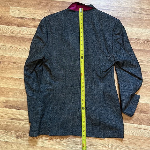 ETRO MILANO men suit jacket. British double vent & magenta collar. Made in Italy - Picture 10 of 12